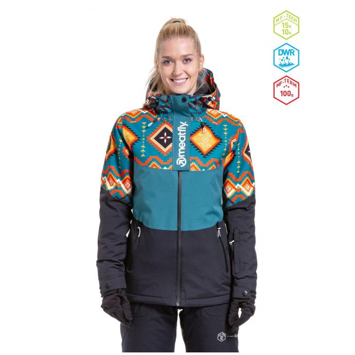 Сноубордическая куртка MEATFLY «KIRSTEN»  - KIRSTEN-5-PETROL JONES - Цвет Бирюзовый - Фото 1