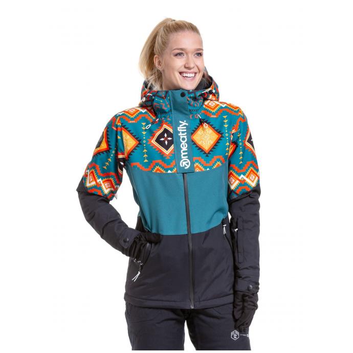 Сноубордическая куртка MEATFLY «KIRSTEN»  - KIRSTEN-5-PETROL JONES - Цвет Бирюзовый - Фото 3