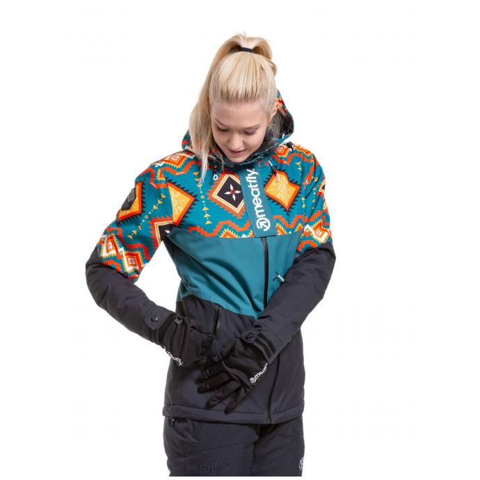 Сноубордическая куртка MEATFLY «KIRSTEN»  - KIRSTEN-5-PETROL JONES - Цвет Бирюзовый - Фото 4