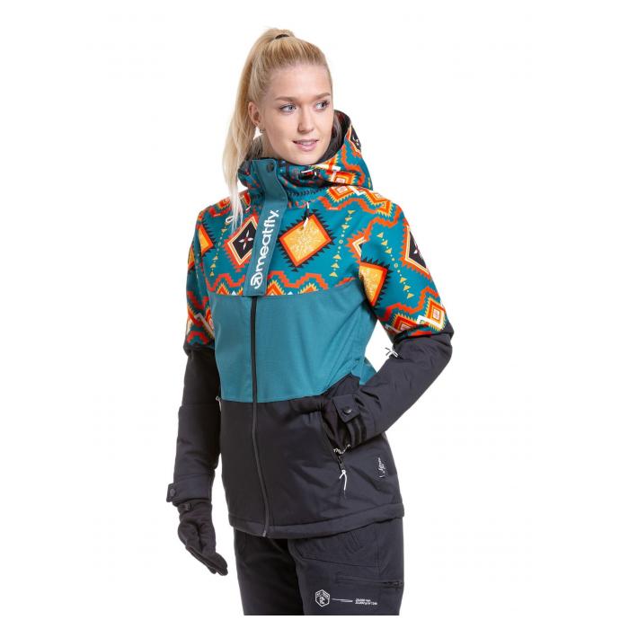 Сноубордическая куртка MEATFLY «KIRSTEN»  - KIRSTEN-5-PETROL JONES - Цвет Бирюзовый - Фото 5