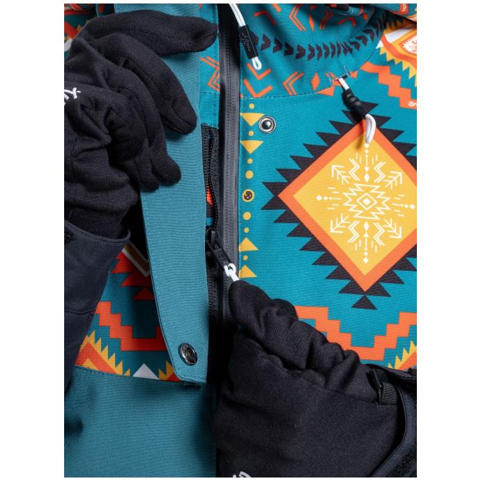 Сноубордическая куртка MEATFLY «KIRSTEN»  - KIRSTEN-5-PETROL JONES - Цвет Бирюзовый - Фото 8