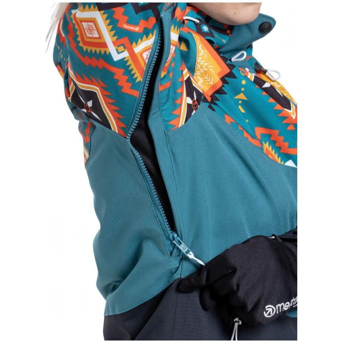 Сноубордическая куртка MEATFLY «KIRSTEN»  - KIRSTEN-5-PETROL JONES - Цвет Бирюзовый - Фото 9