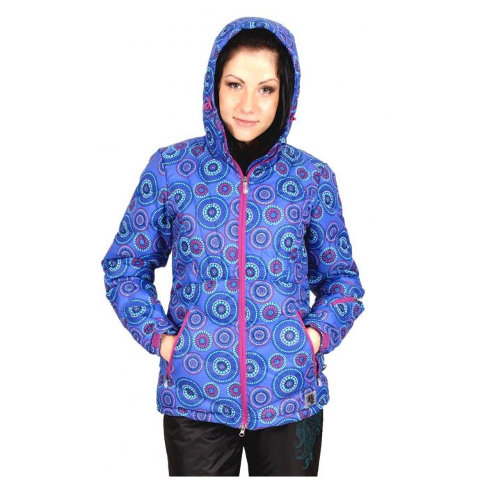 Куртка женская (68L-3X-389) - 68L-3X-389 синий с принтом - Цвет синий с принтом - Фото 1