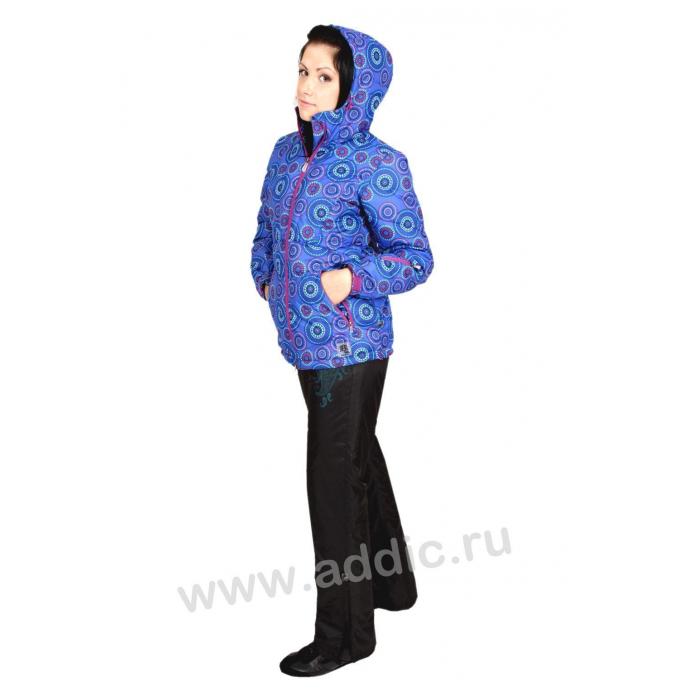 Куртка женская (68L-3X-389) - 68L-3X-389 синий с принтом - Цвет синий с принтом - Фото 3
