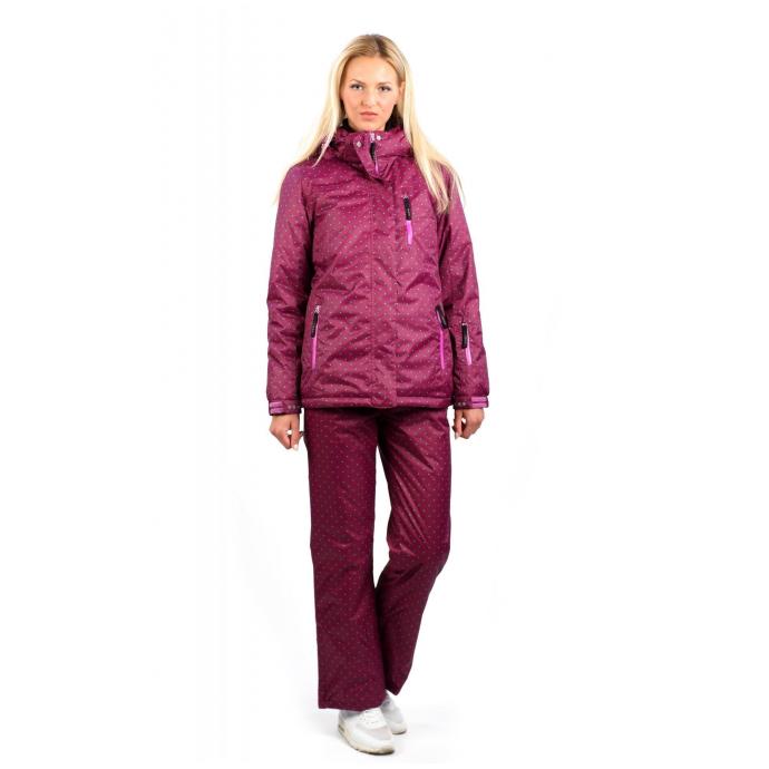 Куртка утепленная женская (68L-AF-566) - 68L-AF-566 бордовый в горошек - Цвет бордовый в горошек - Фото 2