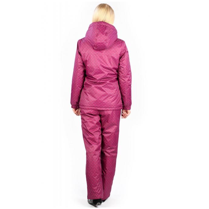 Куртка утепленная женская (68L-AF-566) - 68L-AF-566 бордовый в горошек - Цвет бордовый в горошек - Фото 3