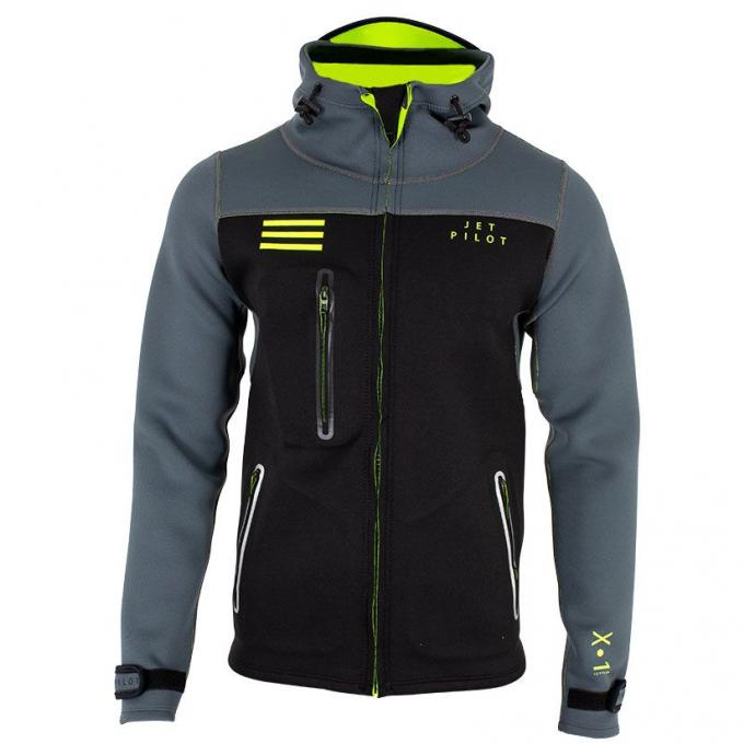 Гидрокуртка мужская с капюшоном Jetpilot X1 Tour Coat Black/Charcoal S22 - Артикул 221000 - Фото 1