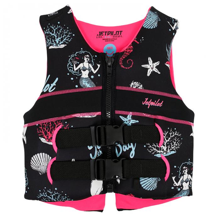 Спасательный жилет неопрен детский Jetpilot Cause Teen ISO 50N Neo Vest Girls Black/Pink S20 - Артикул 2008412*S20 - Фото 1