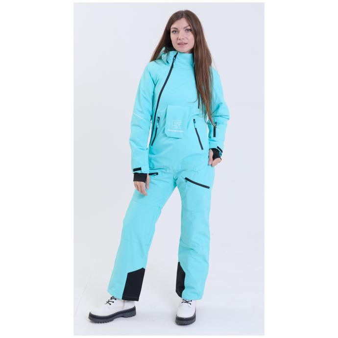 ЖЕНСКИЙ СНОУБОРДИЧЕСКИЙ КОМБИНЕЗОН RUNNING SPORT - 8895-бирюзовый - Цвет Бирюзовый - Фото 1