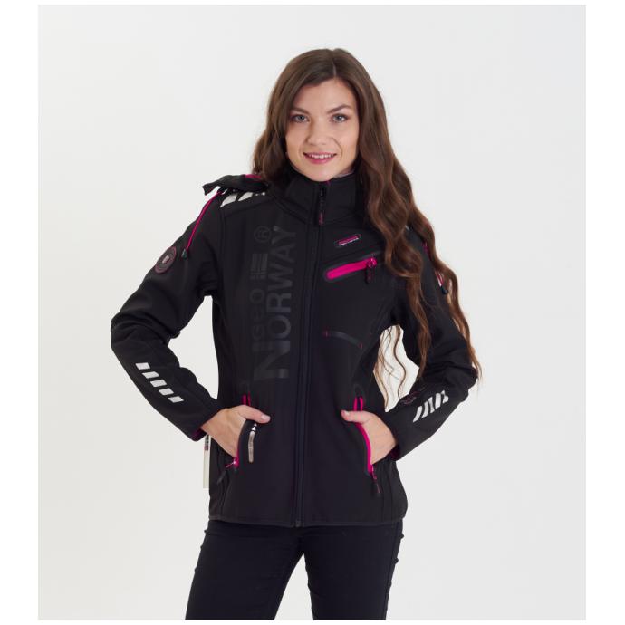 Софтшеловая куртка женская GEOGRAPHICAL NORWAY «REINE» - WW7008F/G-BLACK/PINK - Цвет Черный, Розовый - Фото 1