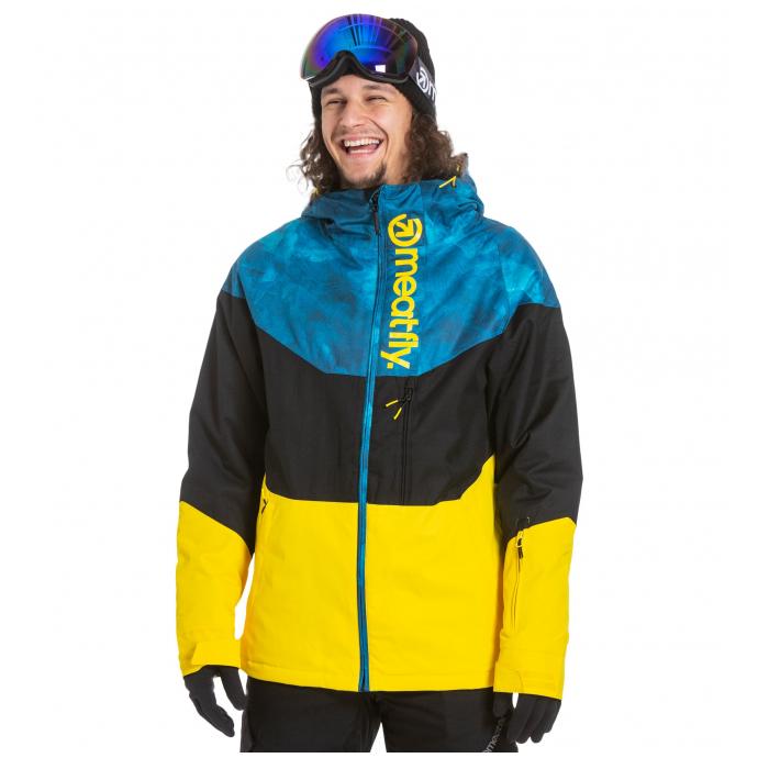 Сноубордическая куртка MEATFLY «HOAX» - HOAX-Super Lemon/Black/Mountain Blue - Цвет Синий - Фото 2