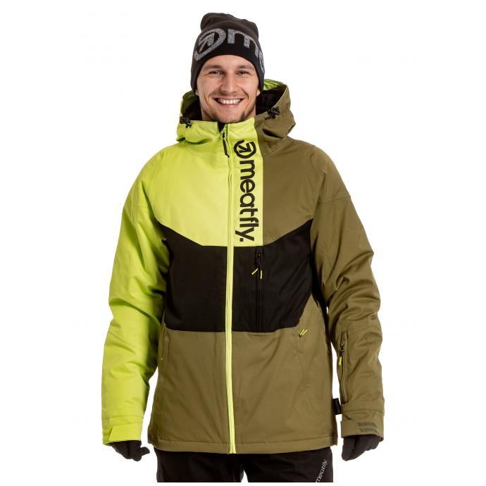 Сноубордическая куртка MEATFLY «HOAX PREMIUM» - HOAX PREMIUM-Lime/Black/Green Leaves - Цвет LIME - Фото 1