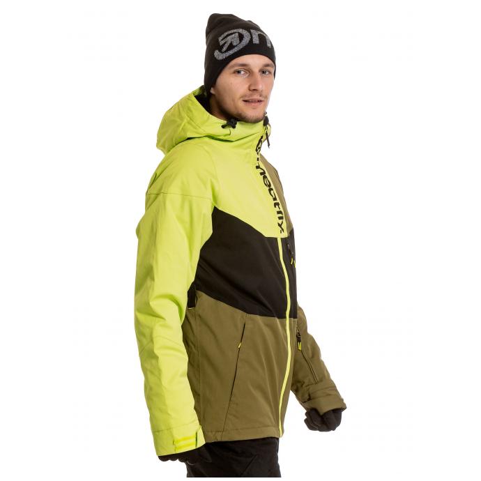 Сноубордическая куртка MEATFLY «HOAX PREMIUM» - HOAX PREMIUM-Lime/Black/Green Leaves - Цвет LIME - Фото 2