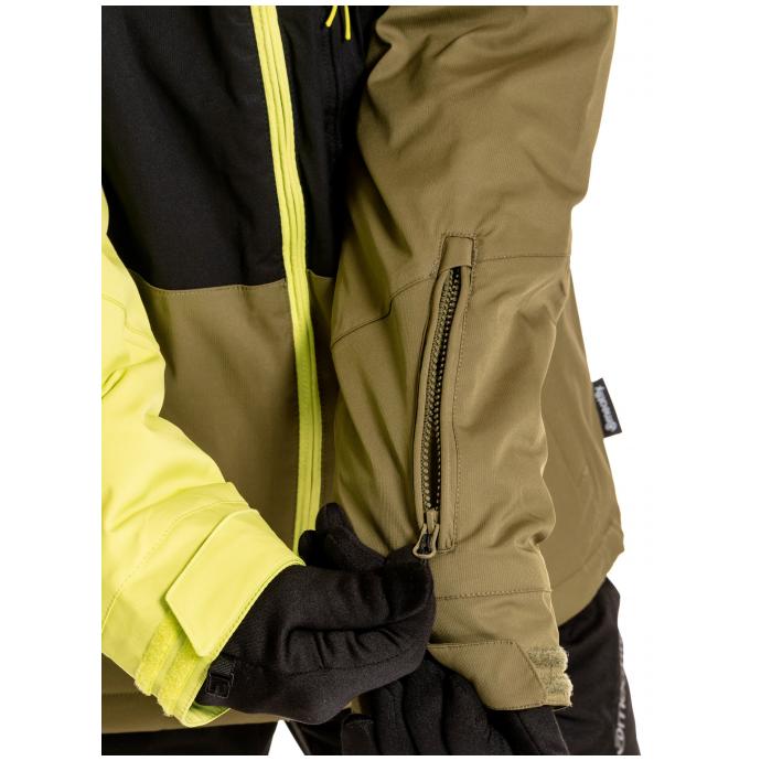 Сноубордическая куртка MEATFLY «HOAX PREMIUM» - HOAX PREMIUM-Lime/Black/Green Leaves - Цвет LIME - Фото 4