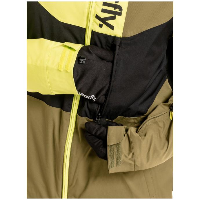 Сноубордическая куртка MEATFLY «HOAX PREMIUM» - HOAX PREMIUM-Lime/Black/Green Leaves - Цвет LIME - Фото 5