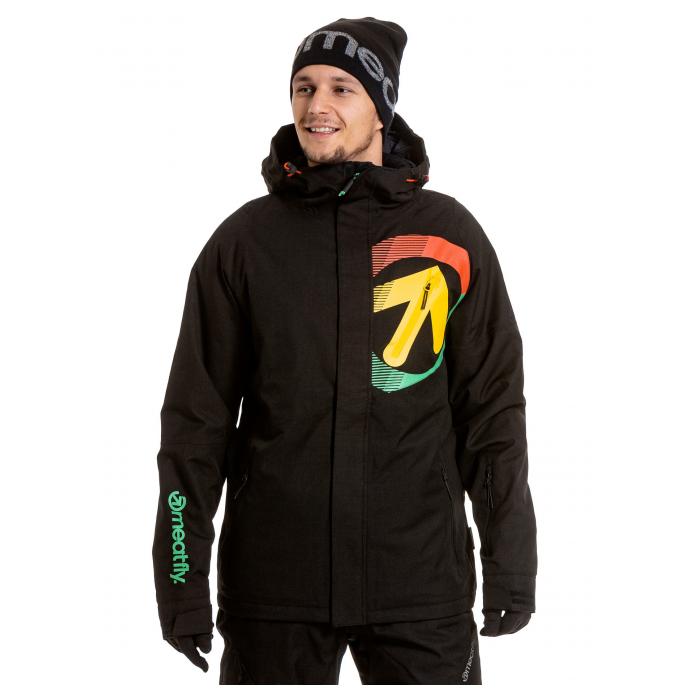 Сноубордическая куртка MEATFLY «BANG»  - BANG-Rasta - Цвет Черный - Фото 4