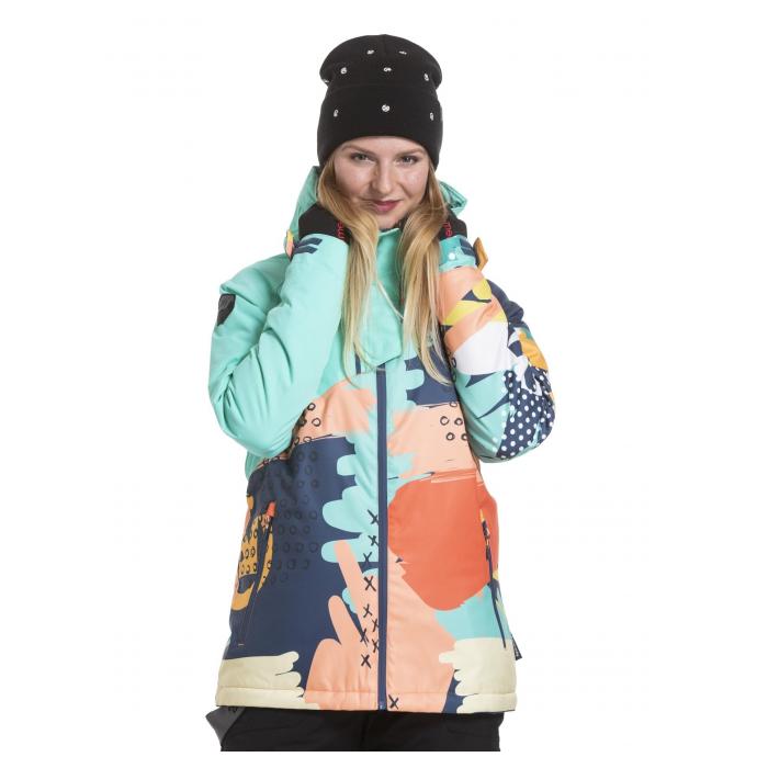 Сноубордическая куртка MEATFLY «DEBORAH JACKET» - DEBORAH-Mint/Pastel Splash - Цвет Голубой - Фото 7