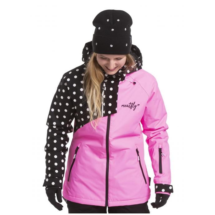 Сноубордическая куртка MEATFLY «DEBORAH JACKET» - DEBORAH-Pink Killer/White Dot - Цвет Розовый - Фото 2