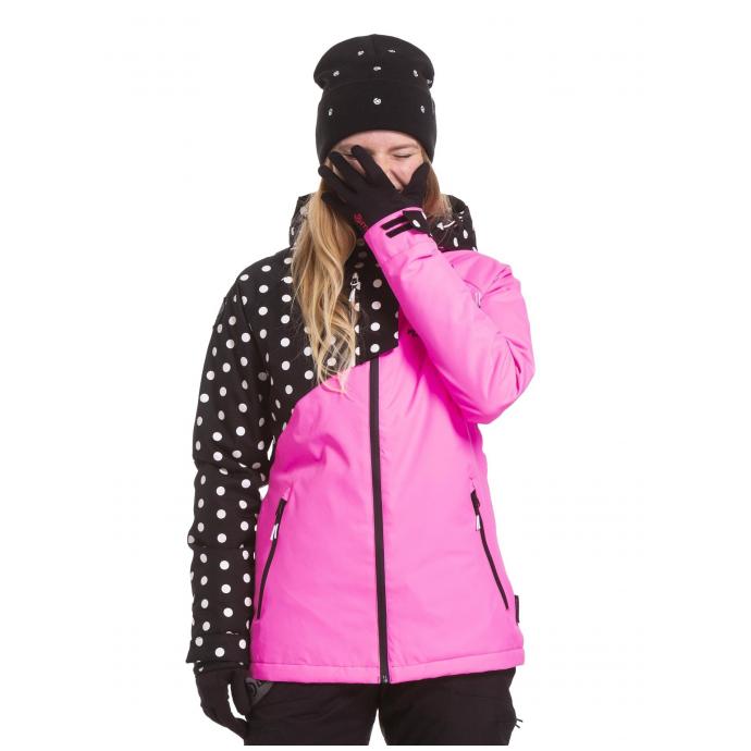 Сноубордическая куртка MEATFLY «DEBORAH JACKET» - DEBORAH-Pink Killer/White Dot - Цвет Розовый - Фото 3