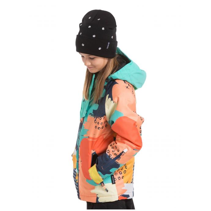 КУРТКА ПОДРОСТК. MEATFLY «DELIAH JACKET» - DEBORAH JACKET-MINT/PASTEL SPLASH - Цвет Голубой - Фото 2