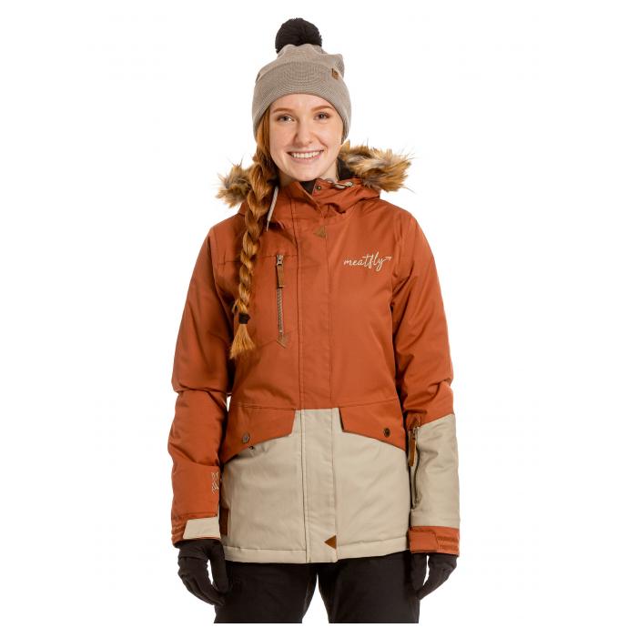 Сноубордическая куртка MEATFLY «ATHENA PREMIUM JACKET» - ATHENA PREMIUM-Ginger/Eucalyptus - Цвет Коричневый - Фото 1