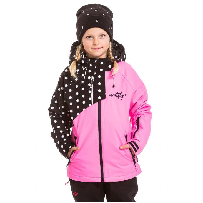 КУРТКА ПОДРОСТК. MEATFLY «DELIAH JACKET» - DEBORAH JACKET-PINK KILLER/WHITE DOT - Цвет Розовый - Фото 1