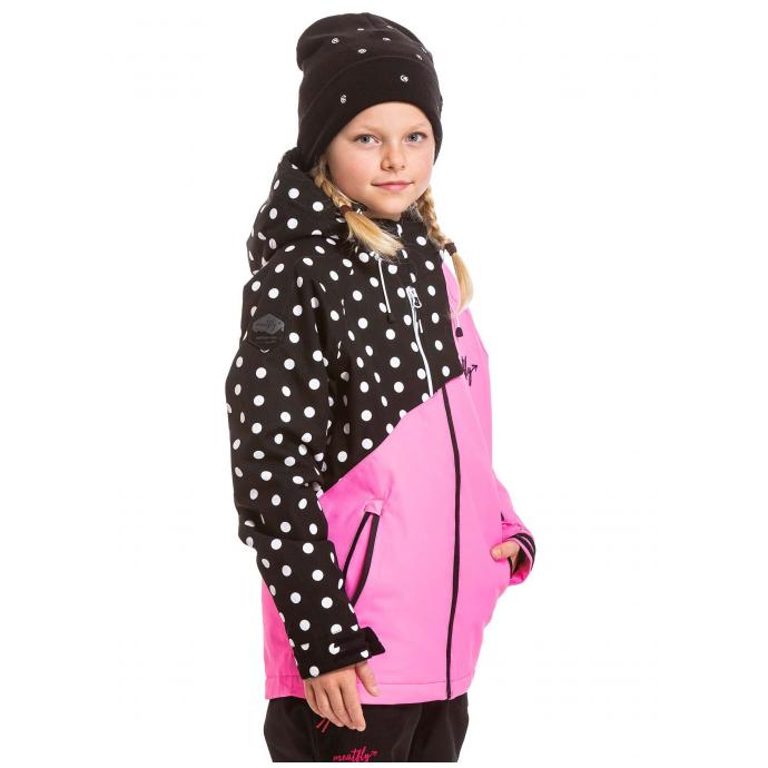 КУРТКА ПОДРОСТК. MEATFLY «DELIAH JACKET» - DEBORAH JACKET-PINK KILLER/WHITE DOT - Цвет Розовый - Фото 2