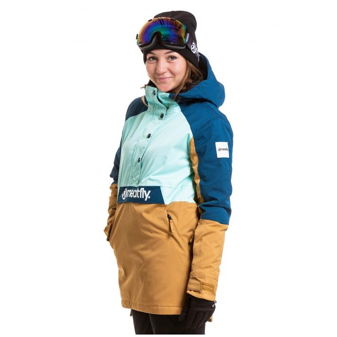 Сноубордическая куртка MEATFLY «AIKO PREMIUM JACKET»  - AIKO PREMIUM-Petrol/Mint/Almond - Цвет Голубой - Фото 3