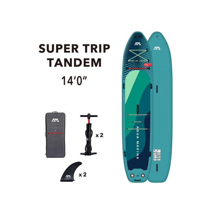 SUP-доска надувная семейная Aqua Marina Super Trip Tandem 14'0" S24 - Aqua Marina Super Trip Tandem 14'0" S24-430 - Фото 1