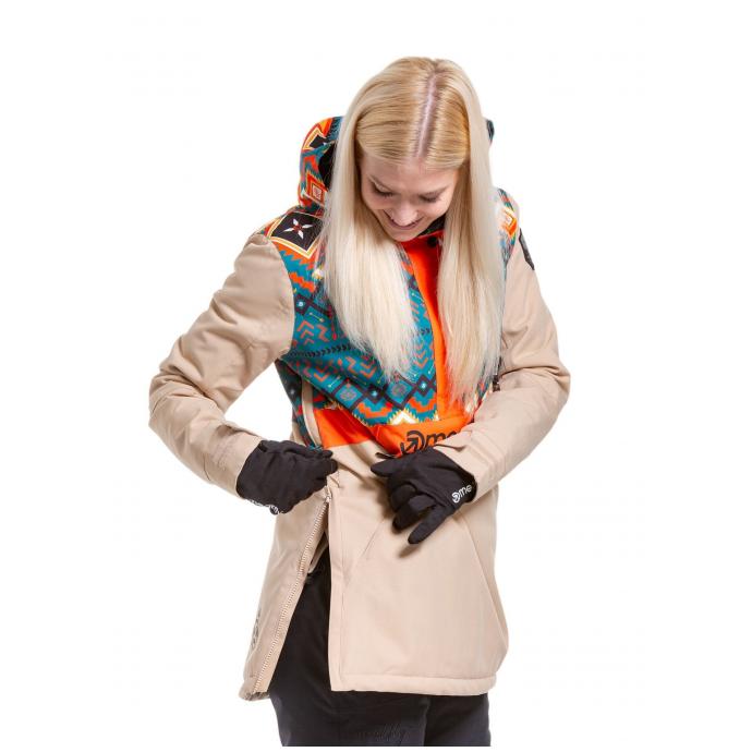 Сноубордическая куртка MEATFLY «AIKO»  - AIKO-2-LATTE/JONES PETROL - Цвет Бежевый - Фото 5