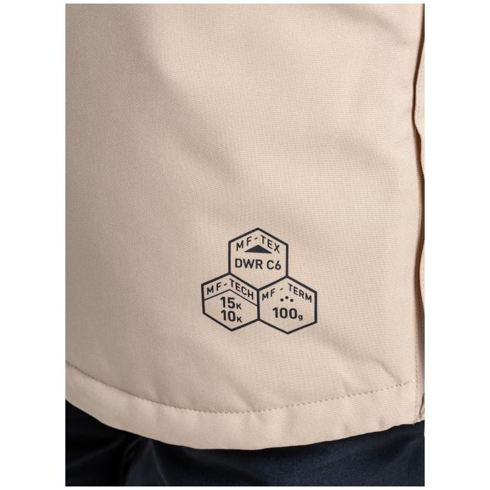 Сноубордическая куртка MEATFLY «AIKO»  - AIKO-2-LATTE/JONES PETROL - Цвет Бежевый - Фото 8