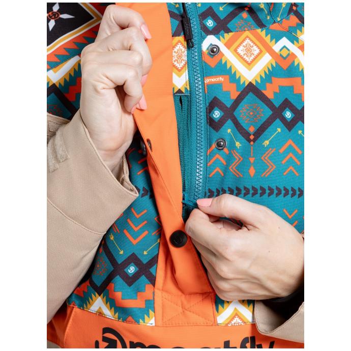Сноубордическая куртка MEATFLY «AIKO»  - AIKO-2-LATTE/JONES PETROL - Цвет Бежевый - Фото 9