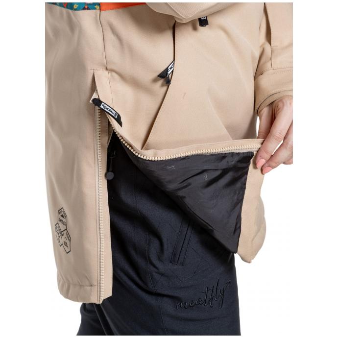 Сноубордическая куртка MEATFLY «AIKO»  - AIKO-2-LATTE/JONES PETROL - Цвет Бежевый - Фото 10