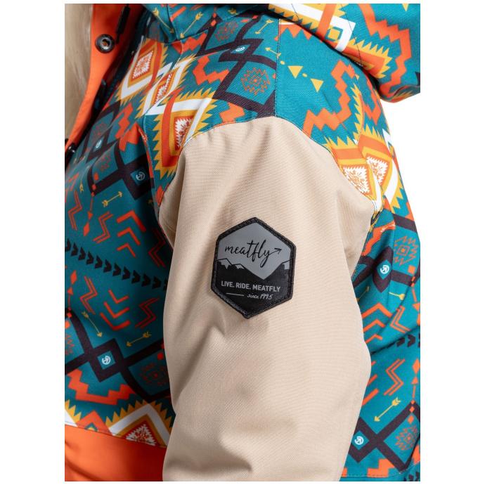 Сноубордическая куртка MEATFLY «AIKO»  - AIKO-2-LATTE/JONES PETROL - Цвет Бежевый - Фото 13