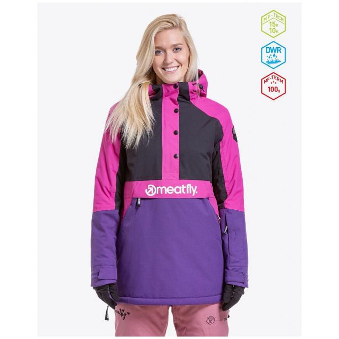 Сноубордическая куртка MEATFLY «AIKO»  - AIKO-1-PETUNIA/BLACK - Цвет Фиолетовый - Фото 1