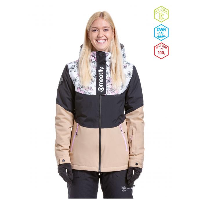 Сноубордическая куртка MEATFLY «KIRSTEN»  - KIRSTEN-3-BLOSSOM WHITE / LATTE - Цвет Бежевый - Фото 1