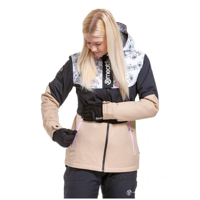 Сноубордическая куртка MEATFLY «KIRSTEN»  - KIRSTEN-3-BLOSSOM WHITE / LATTE - Цвет Бежевый - Фото 4