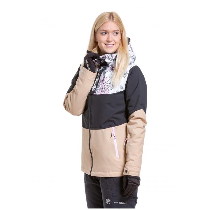 Сноубордическая куртка MEATFLY «KIRSTEN»  - KIRSTEN-3-BLOSSOM WHITE / LATTE - Цвет Бежевый - Фото 6
