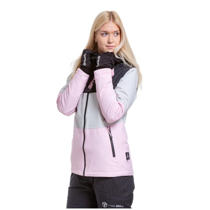 Сноубордическая куртка MEATFLY «KIRSTEN»  - KIRSTEN-2-GREY/PASTEL PINK - Цвет Серый - Фото 4