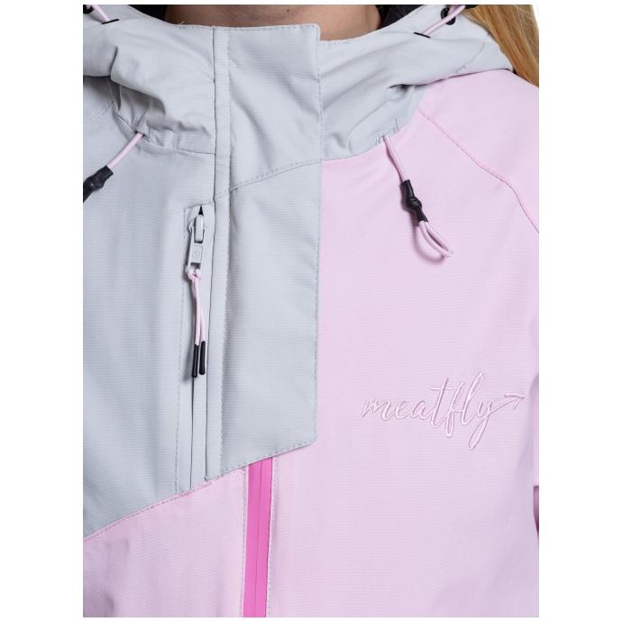 КУРТКА ПОДРОСТК. MEATFLY «DELIAH JACKET» - DELIAH-2-GREY/PASTEL PINK - Цвет Серый - Фото 5