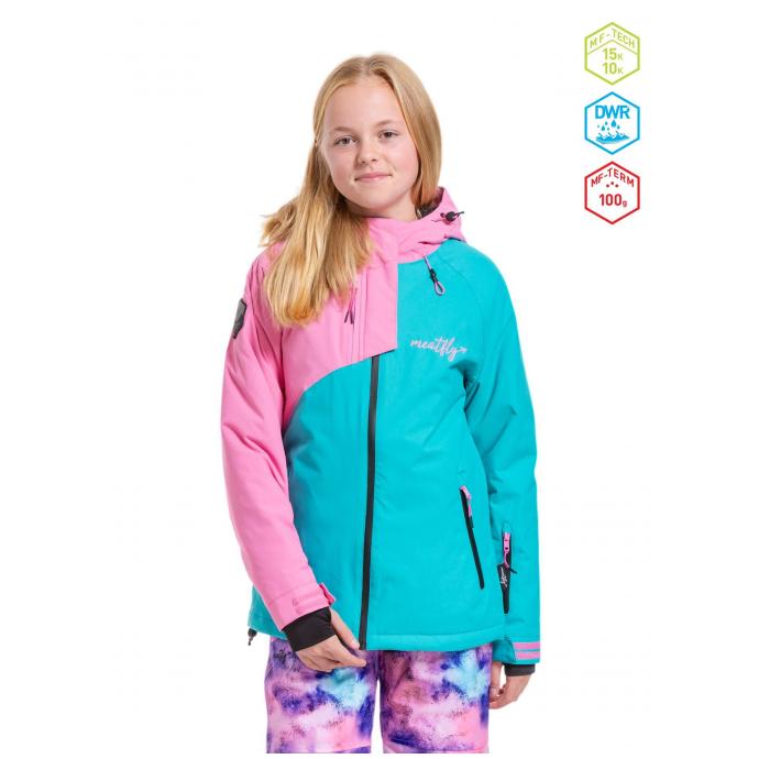 КУРТКА ПОДРОСТК. MEATFLY «DELIAH JACKET» - DELIAH-1-HOT PINK / TURQUOISE - Цвет Розовый - Фото 1