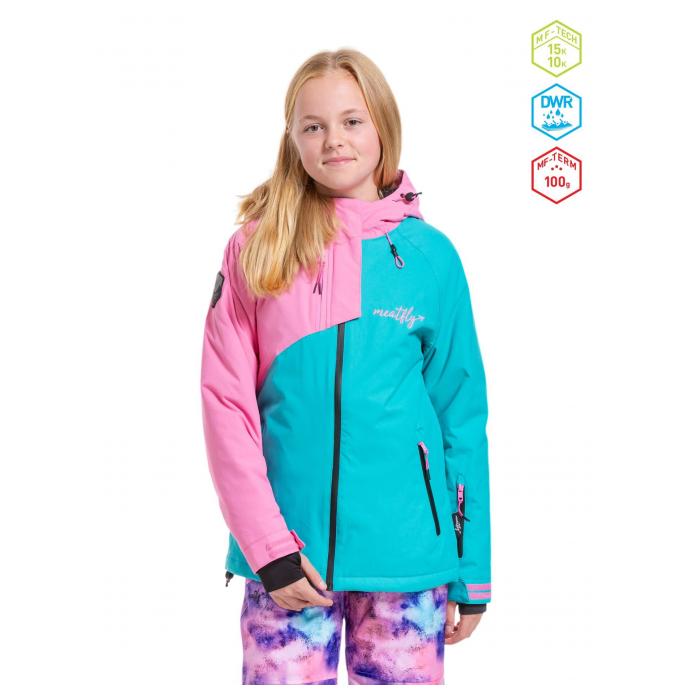 КУРТКА ПОДРОСТК. MEATFLY «DELIAH JACKET» - DELIAH-1-HOT PINK / TURQUOISE - Цвет Розовый - Фото 1