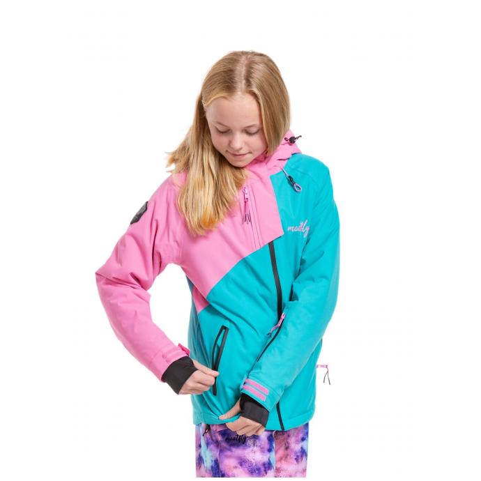 КУРТКА ПОДРОСТК. MEATFLY «DELIAH JACKET» - DELIAH-1-HOT PINK / TURQUOISE - Цвет Розовый - Фото 4