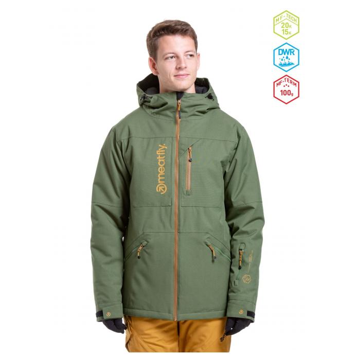 Сноубордическая куртка MEATFLY HELIOS - HELIOS-1-BRONZE GREEN - Цвет Оливковый - Фото 1