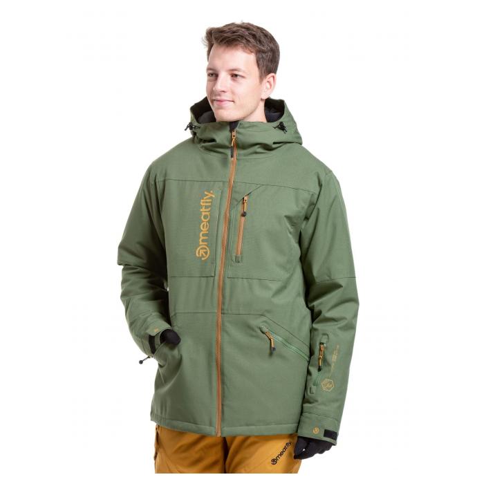Сноубордическая куртка MEATFLY HELIOS - HELIOS-1-BRONZE GREEN - Цвет Оливковый - Фото 4