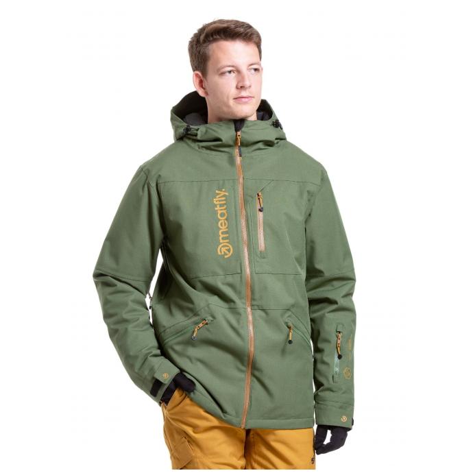 Сноубордическая куртка MEATFLY HELIOS - HELIOS-1-BRONZE GREEN - Цвет Оливковый - Фото 5
