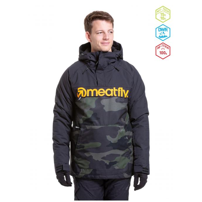 Сноубордическая куртка MEATFLY SLINGER JACKET - SLINGER-1-RAMPAGE CAMO - Цвет Черный - Фото 1