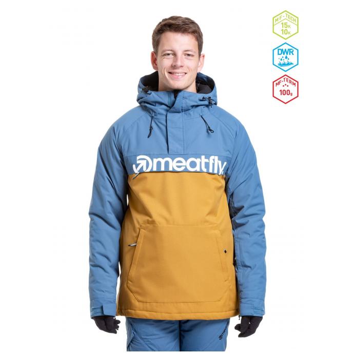 Сноубордическая куртка MEATFLY SLINGER JACKET - SLINGER-2-WOOD/SLATE BLUE - Цвет Коричневый - Фото 1