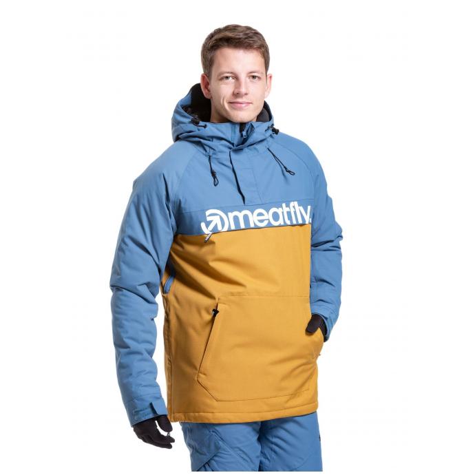 Сноубордическая куртка MEATFLY SLINGER JACKET - SLINGER-2-WOOD/SLATE BLUE - Цвет Коричневый - Фото 4