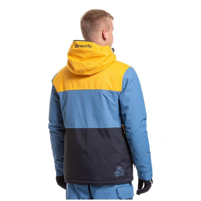 Сноубордическая куртка MEATFLY «MANIFOLD» - MANIFOLD-2-SLATE BLUE/BLACK - Цвет Черный, Синий - Фото 2